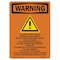 Signmission OSHA WARNING Sign, To Avoid Possible W/ Symbol, 10in X 7in Rigid Plastic, 7" W, 10" L, Portrait OS-WS-P-710-V-13569 - alternate 1